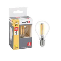 Ampoule led à filament sphérique E14 470 Lm = 40 W blanc chaud, LEXMAN
