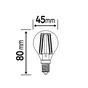 Ampoule led à filament sphérique E14 470 Lm = 40 W blanc neutre, LEXMAN