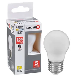 Ampoule led à filament blanc sphérique E27 60 W, LEXMAN