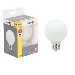 Ampoule led dépoli globe 80 mm E27 470 Lm = 40 W blanc chaud, LEXMAN