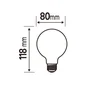 Ampoule led dépoli globe 80 mm E27 470 Lm = 40 W blanc chaud, LEXMAN