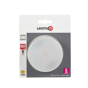 Ampoule led dépoli palet GX53 600 Lm = 48 W blanc neutre, LEXMAN