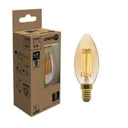 Ampoule décorative led à filament ambré flamme E14 40 W, LEXMAN