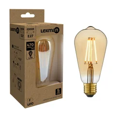 Ampoule décorative led à filament ambré Edison E27,  LEXMAN, 40 W