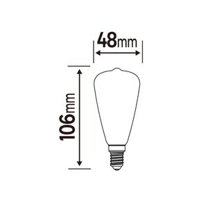 Ampoule décorative led à filament ambré edison E14, LEXMAN, 40 W