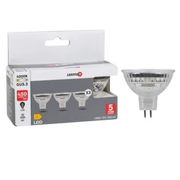 Lot de 3 ampoules led réflecteur GU5.3 450 Lm = 35 W blanc neutre, LEXMAN