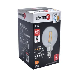 Ampoule led à filament globe 95 mm E27 7.2 W, LEXMAN