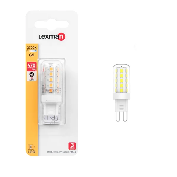 Ampoule led capsule G9 470 Lm = 40 W blanc chaud, LEXMAN