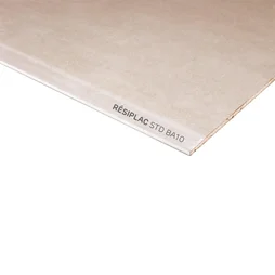 Plaque de plâtre BA 10 H.250 x l.120 cm, standard RESI