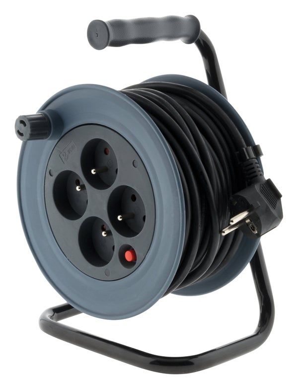 Enrouleur de câble électrique ménager avec terre L. 12 m ho5vvf 3g1, ZENITECH