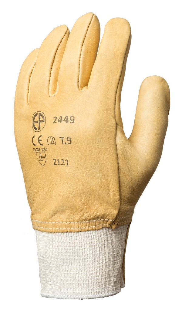 Gants fleur vachette hydrofug protège artère cavalier en cuir, COVERGUARD, taille 10 jaune doré