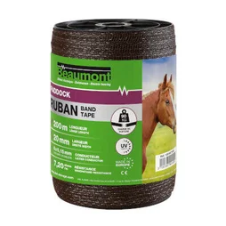 Ruban Clôture electrique marron 20mm / 200m paddock beaumont