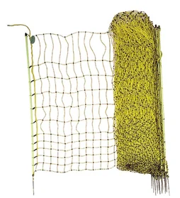 Filet volaille electrifiable 1m12/50m jaune  + 15 piquets kit beaumont