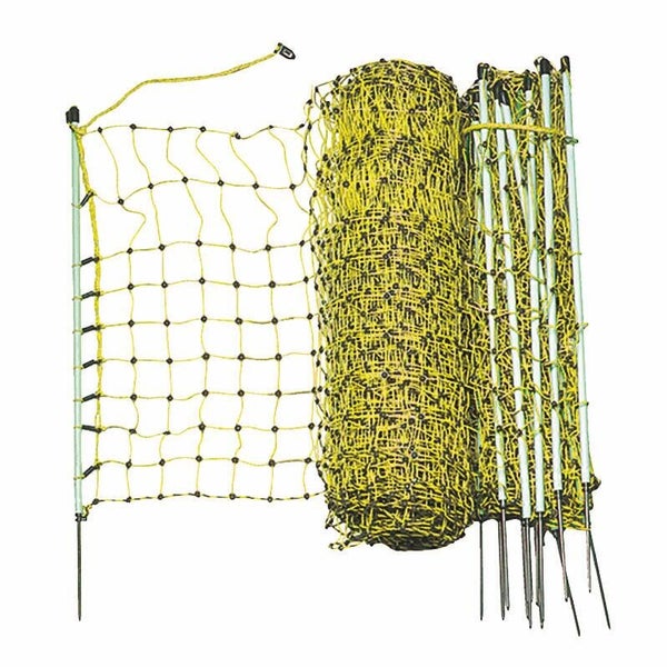 Filet lapin electrifiable 0m65/50m jaune + 15 piquets kit beaumont
