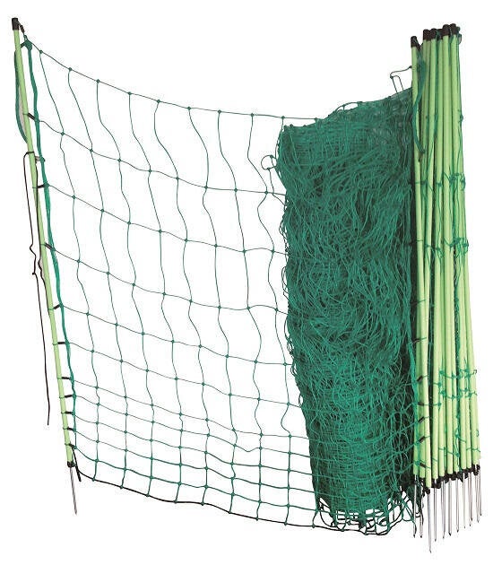 Filet volaille non electrifie 1m12/50m vert + 15 piquets kit beaumont