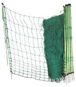 Filet volaille non electrifie 1m12/50m vert + 15 piquets kit beaumont
