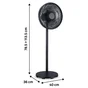 Ventilateur sur pied digital, Loft 40 cm, 50W Noir