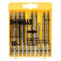 Coffret de 10 lames de scie sauteuse bois attache en T DEWALT