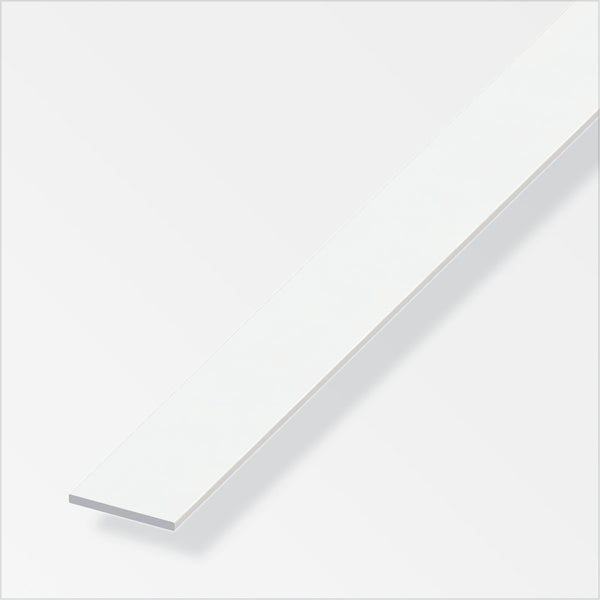 Plat 50 x 3 mm pvc blanc 2,5 m