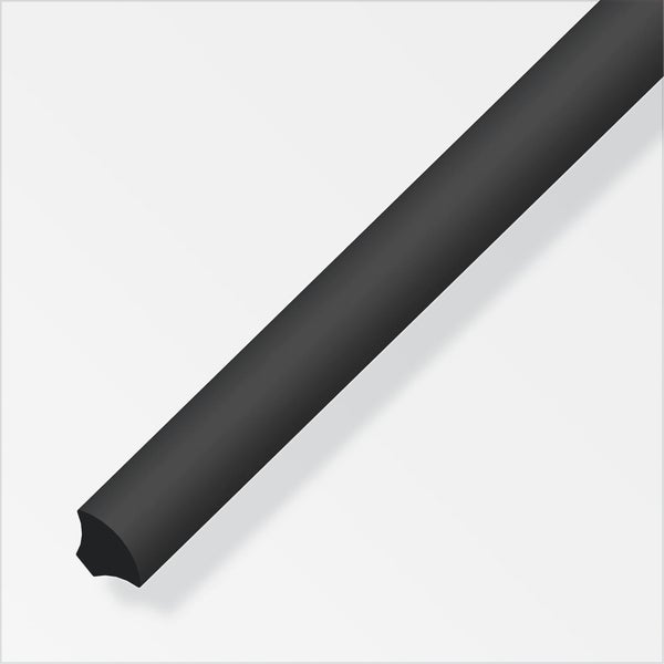 1/4 de rond 14 mm pvc noir 2,5 m