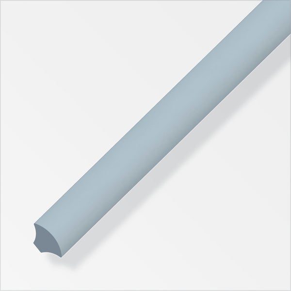 1/4 de rond 14 mm pvc gris 2,5 m