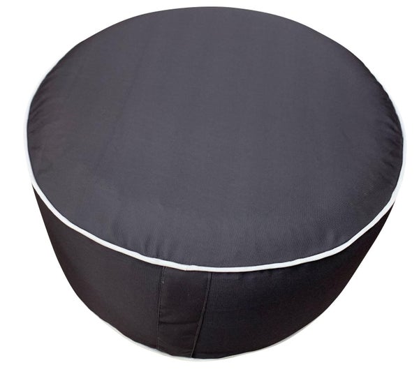 Pouf rond gonflabe, H.23 x diam. 53 cm, gris