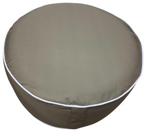 Pouf rond gonflabe, H.23 x diam. 53 cm, taupe