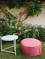 Pouf rond gonflabe, H.23 x diam. 53 cm, terra cota