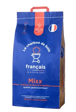 Mixx de charbon de bois et de briquettes SOLER 8 kgs