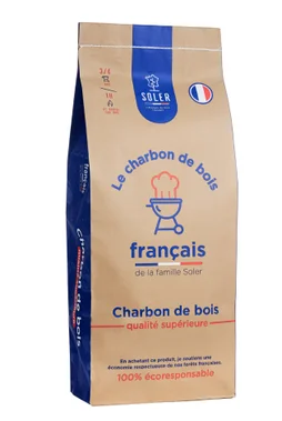 Charbon de bois qualité supérieure, SOLER, 20 litres