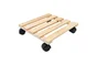Support roulant carré pin brut 30x30x5.2 cm charge supportée 30 kg maximum
