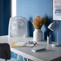 Ventilateur 3 vitesses 40W, télécommande intégrée, blanc, EQUATION D30 cm 