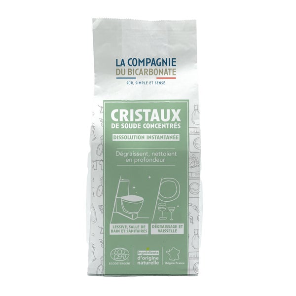 Cristaux de soude concentré anhydre COMPAGNIE DU BICARBONATE écodétergent 1kg