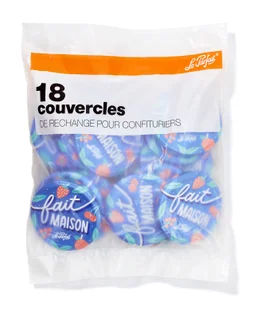 Lot de 18 couvercles confiturier decore t.o.diam. 82 mm