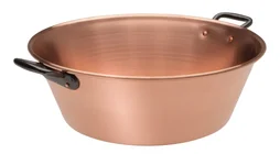 Bassine à confiture cuivre anses inox d38cm 9l ep 12/10