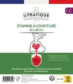 Etamine à confiture 65x80cm blanc - presse fruits Le Pratique