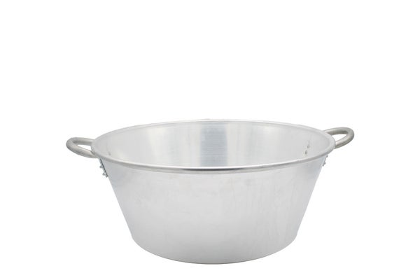 "Bassine à gras lourde pro type ""landaise"" anse alu diam. 65 72L Ep. 3,5 mm"