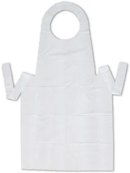 Lot de 4 tabliers jetable plastique blanc 120x70 cm