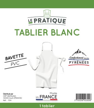 Tablier de boucher pvc blanc 120x75 cm