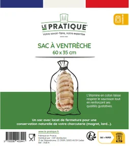 Sac à ventreche étamine coton ecru 60 x 35 cm