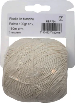 Ficelle charcuterie lin blanc 100g 160m 3.5/2