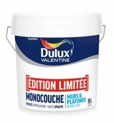 Peinture mur et plafond, mat, blanc, DULUX VALENTINE, édition limitée, 10l