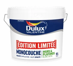 Peinture mur et plafond, satiné, blanc, DULUX VALENTINE, édition limitée, 10l