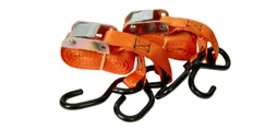 Lot de 2 sangles de serrage, polypropylene, XL PERFORM TOOLS, 3mx25mm, 150kg, crochets orange