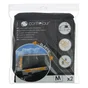 Lot de 2 pare soleil auto, lateral arriere, textile chaussette, L. 75-100 cm, l. 50-60 cm, anti uv, noir, CONTREJOUR