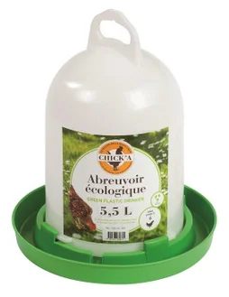 Abreuvoir volaille ligne verte, 5,5l, diam. 28 cm, H. 32 cm CHIKA