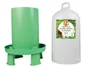 Abreuvoir double cylindre avec pieds ligne verte, 12L, diam 34 cm, H. 50 cm, CHIKA