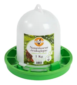 Nourrisseur a tremie + grille ligne verte 1kg diam. 19,8 cm H. 19 cm CHIKA