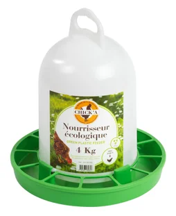 Nourrisseur a tremie + grille ligne verte, 4kg, diam. 30 cm, H. 24 cm, CHIKA
