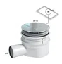 Bonde capot extra-plate horizontale pour receveur de douche diam. 90 mm h. 85 mm en inox, EQUATION